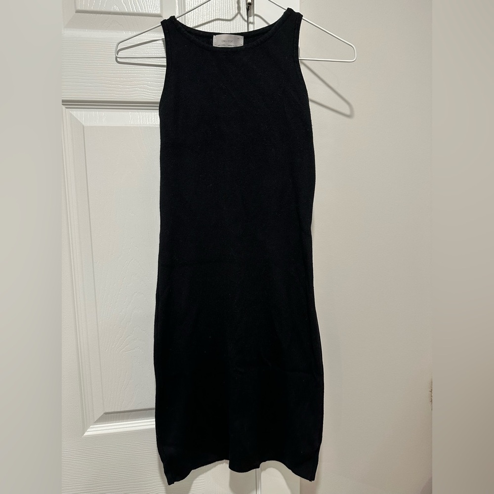 OAK + FORT Black knit bodycon dress